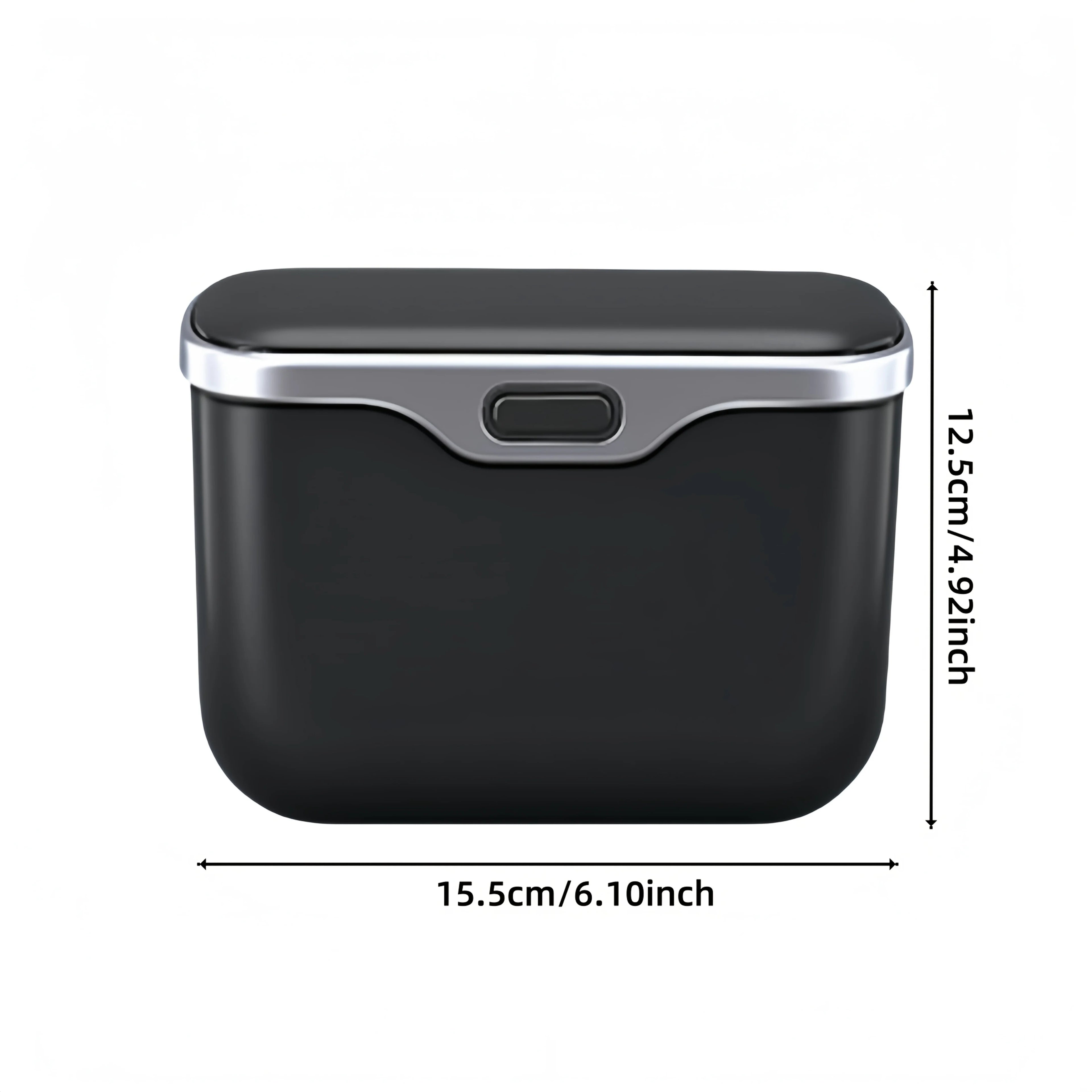 Multifunctional Car Trash Can with Lid Button