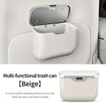 Multifunctional Car Trash Can with Lid Button